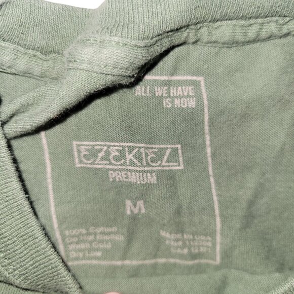 Ezekiel Premium Olive Green Graphic T-Shirt M 100% Cotton Mens Short Sleeve Casu - Picture 3 of 4